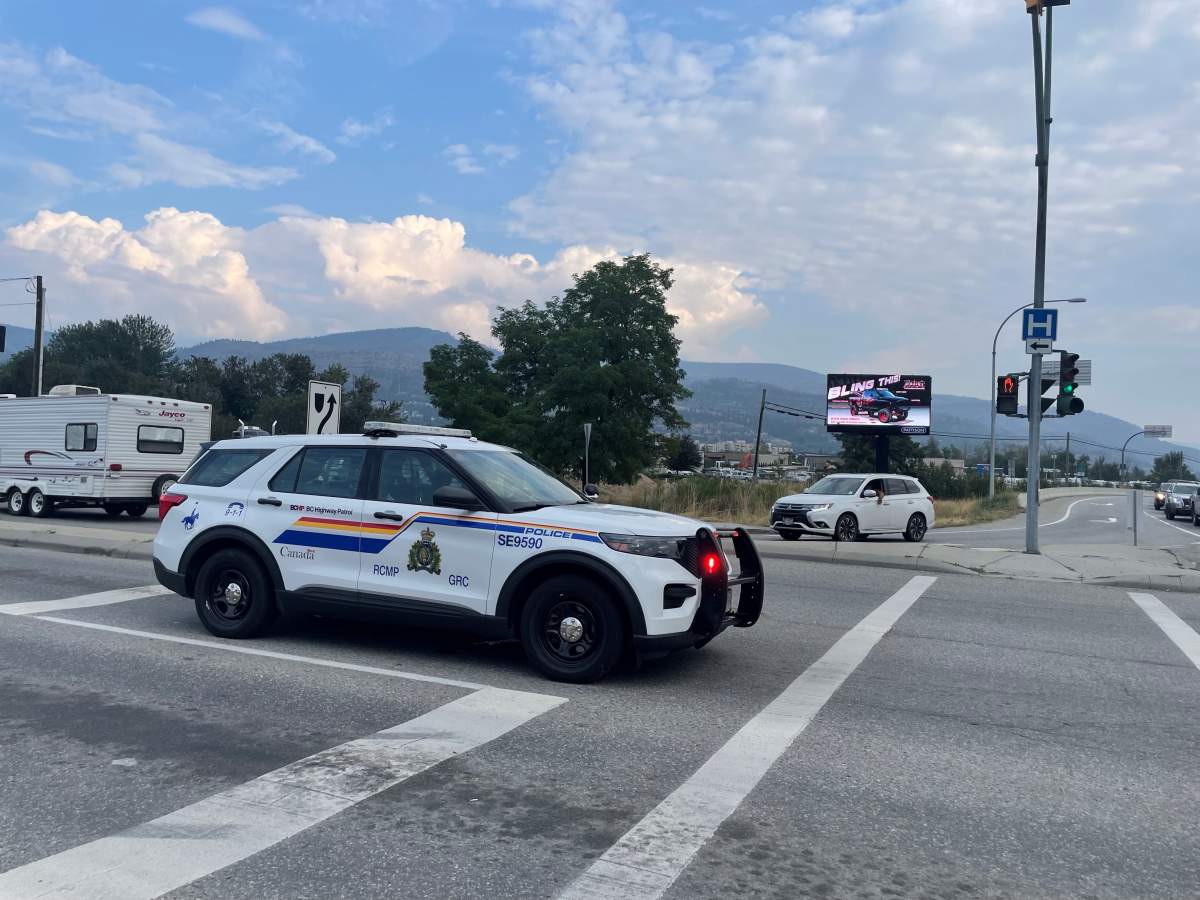 RCMP are investigating an arson after someone left a flaming object outside their Penticton detachment on Christmas Day.
