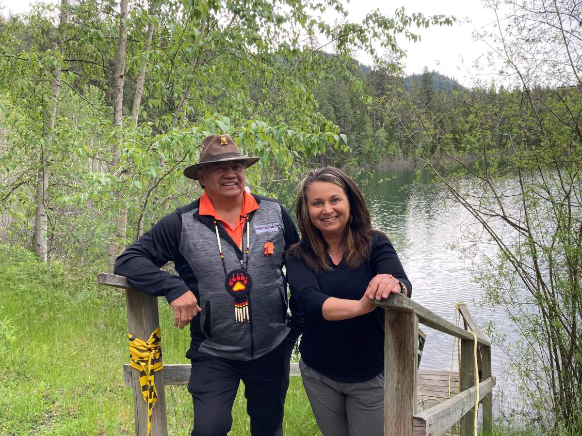 Charlene SanJenko and former Secwépemc Tribal Chief Wayne Christian (Wenecwtsin)