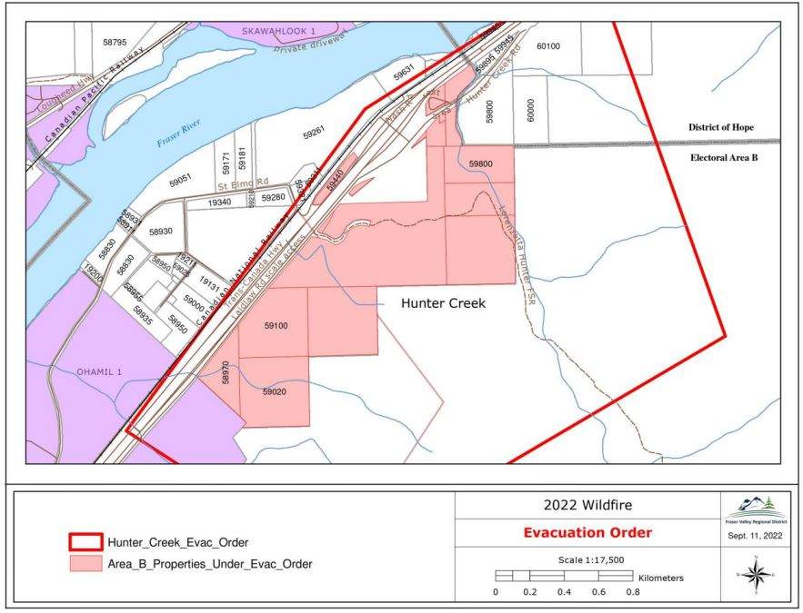 An evacuation order has been issued for parts of Laidlaw in Electoral Area B.
