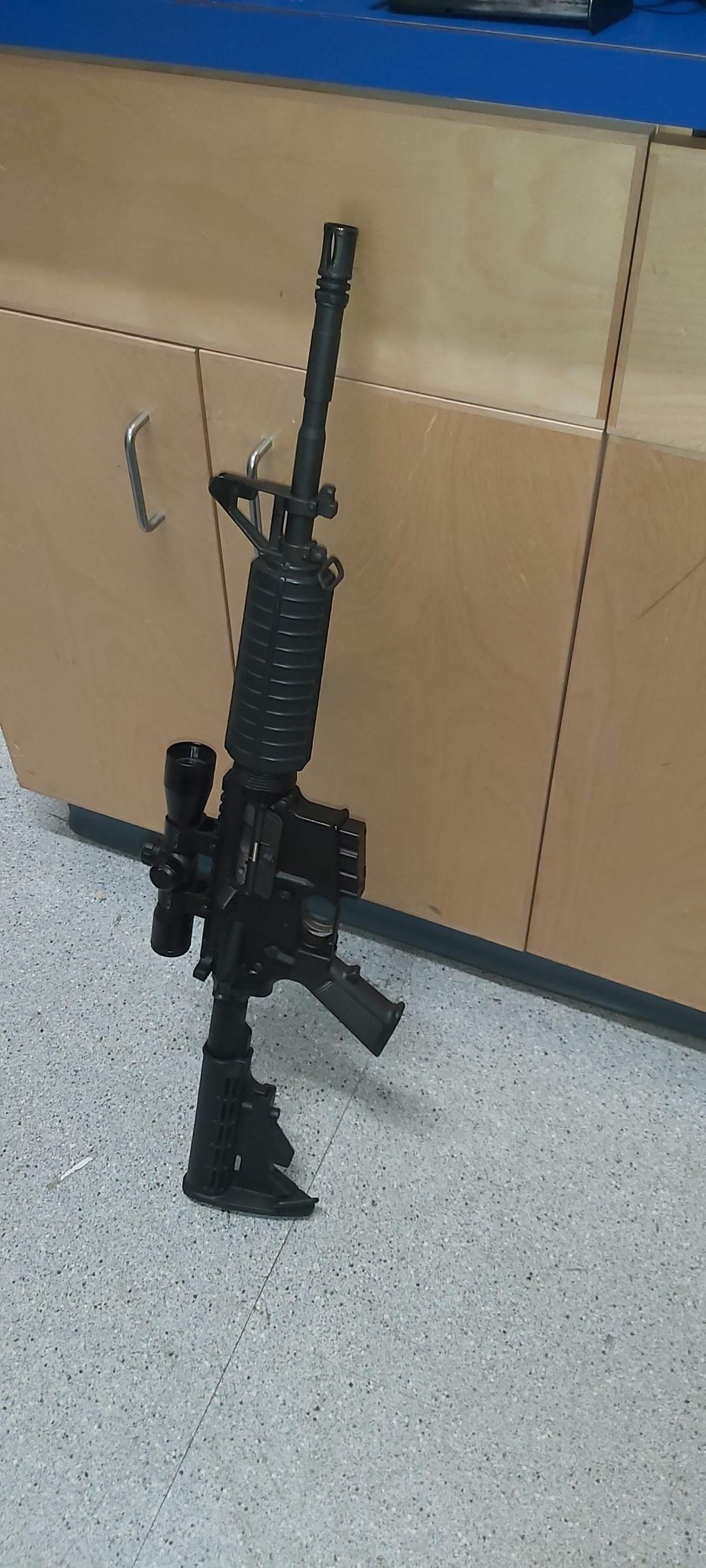 An AR-15 assault-style rifle Strathmore RCMP seized following a road rage incident on Sept. 10, 2022.
