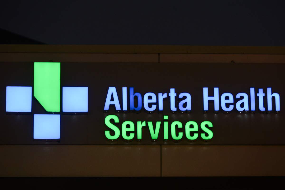 Alberta Health Services logo and office in South Edmonton. On Thursday, January 20, 2021, in Edmonton, Alberta, Canada.