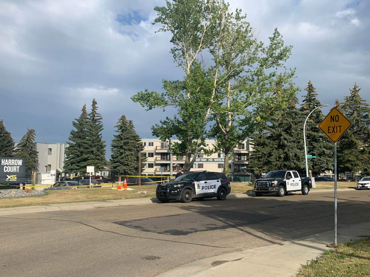 A police scene on Harrow Circle near 40 Street in the Homesteader neighborhood on Wednesday, Sept. 7, 2022.