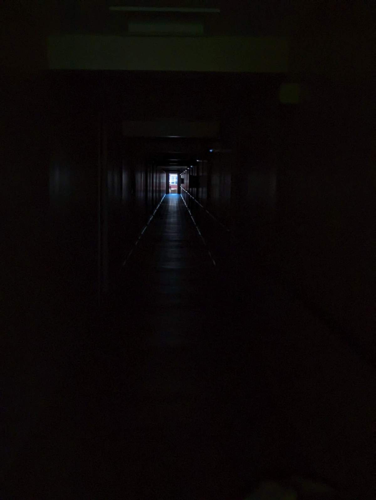 A dark hallway of a senior's complex in Charlottetown