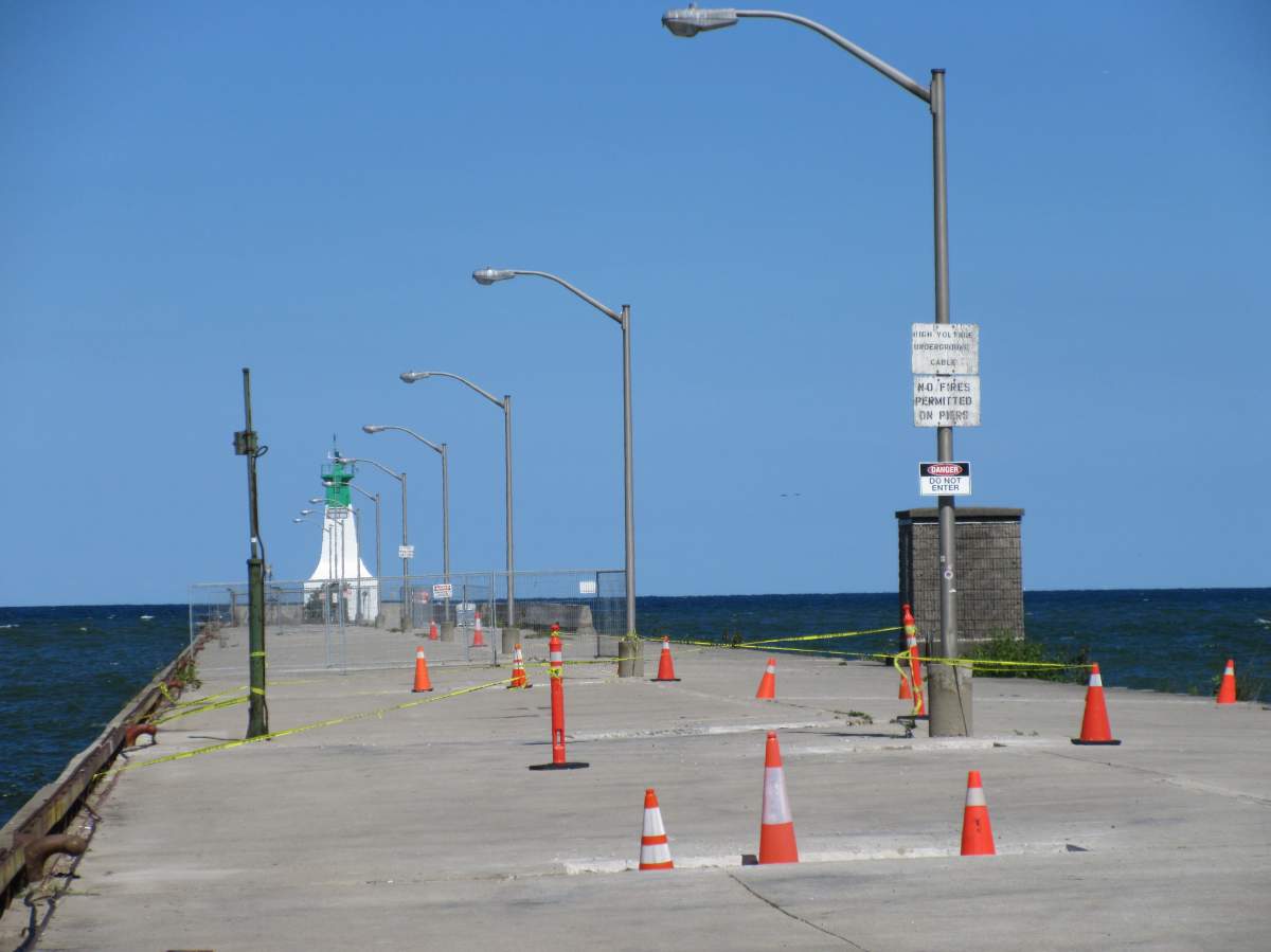 The city is working towards the return of public access to Hamilton's portion of the shipping canal piers near the lift bridge.