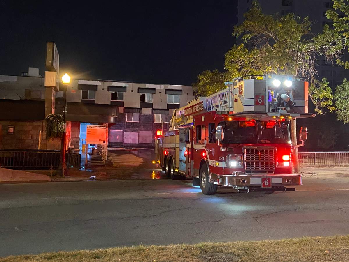 Edmonton firefighters were called to an abandoned building formerly known as Dwayne's home for a fire on the third floor in the morning on Sept. 14, 2022.