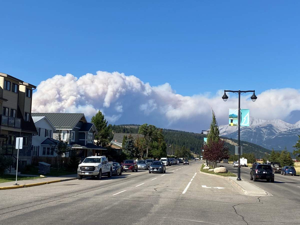 The Chetamon wildfire near the townsite in Jasper National Park on Friday, Sept. 2, 2022.