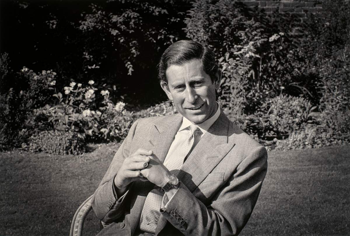 Portrait of King Charles III taken by Jane Bown in 1985 at Clarence House.