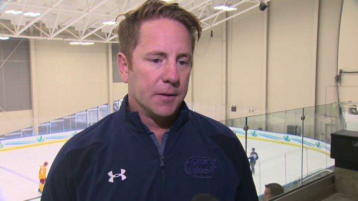 Edmonton Oil Kings head coach Luke Pierce speaks to Global News on the first day of training camp on Sept. 1, 2022.