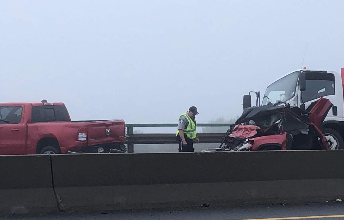 Police say Highway 103 is temporarily closed due to the collision.