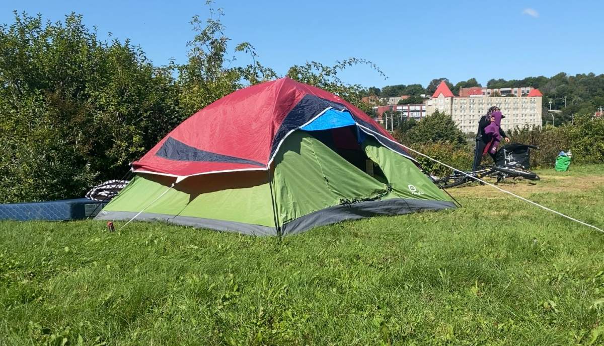 Brenda Cullins’ tent occupies a small uptown Saint John park.