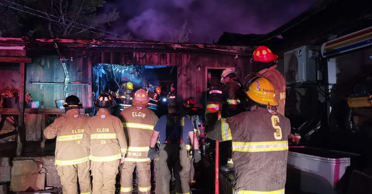 The Green Pig market’s structure was completely destroyed in the fire.