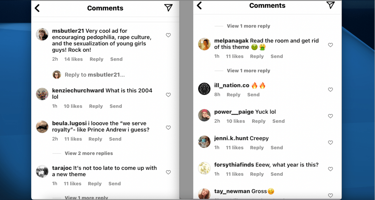 Screenshots from the Queens Night Club Barrie Instagram page for ‘Naughty School Girl Night,’ as seen on Sept. 15.