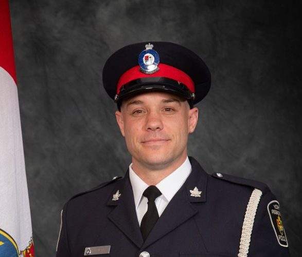 York Regional Police Const. Travis Gillespie, aged 38, was killed in a crash Wednesday morning.