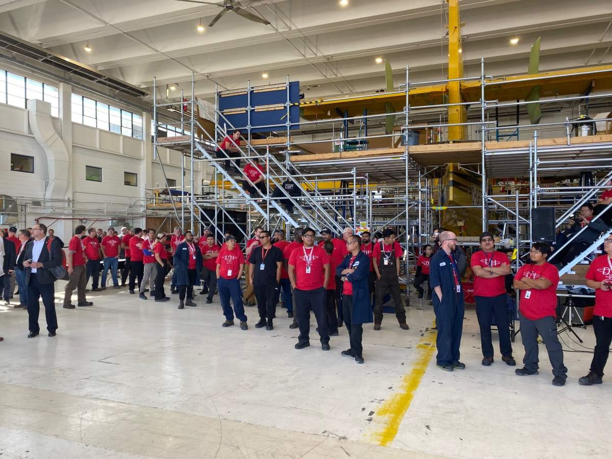 Alberta Premier Jason Kenney says a new airplane manufacturing plant is to be built near Calgary Wednesday, Sept. 21, 2022.
