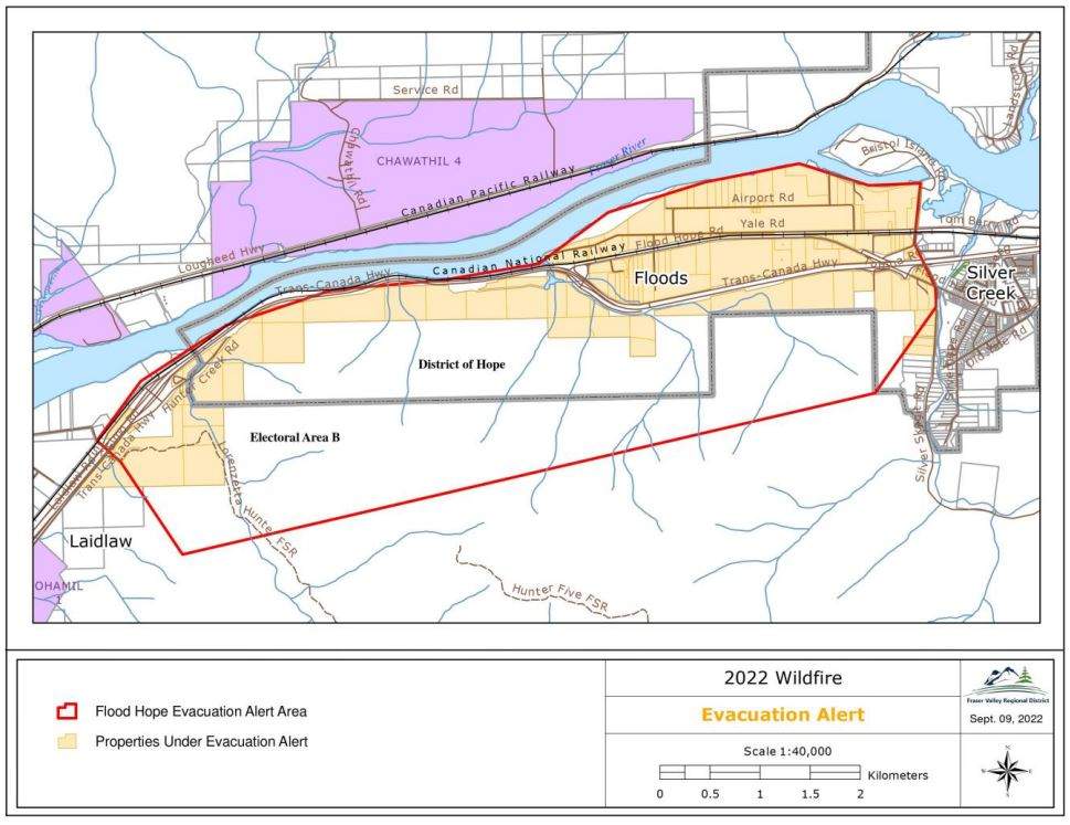 Evacuation alert issued for Hope, B.C. as wildfire grows to 50 hectares - image
