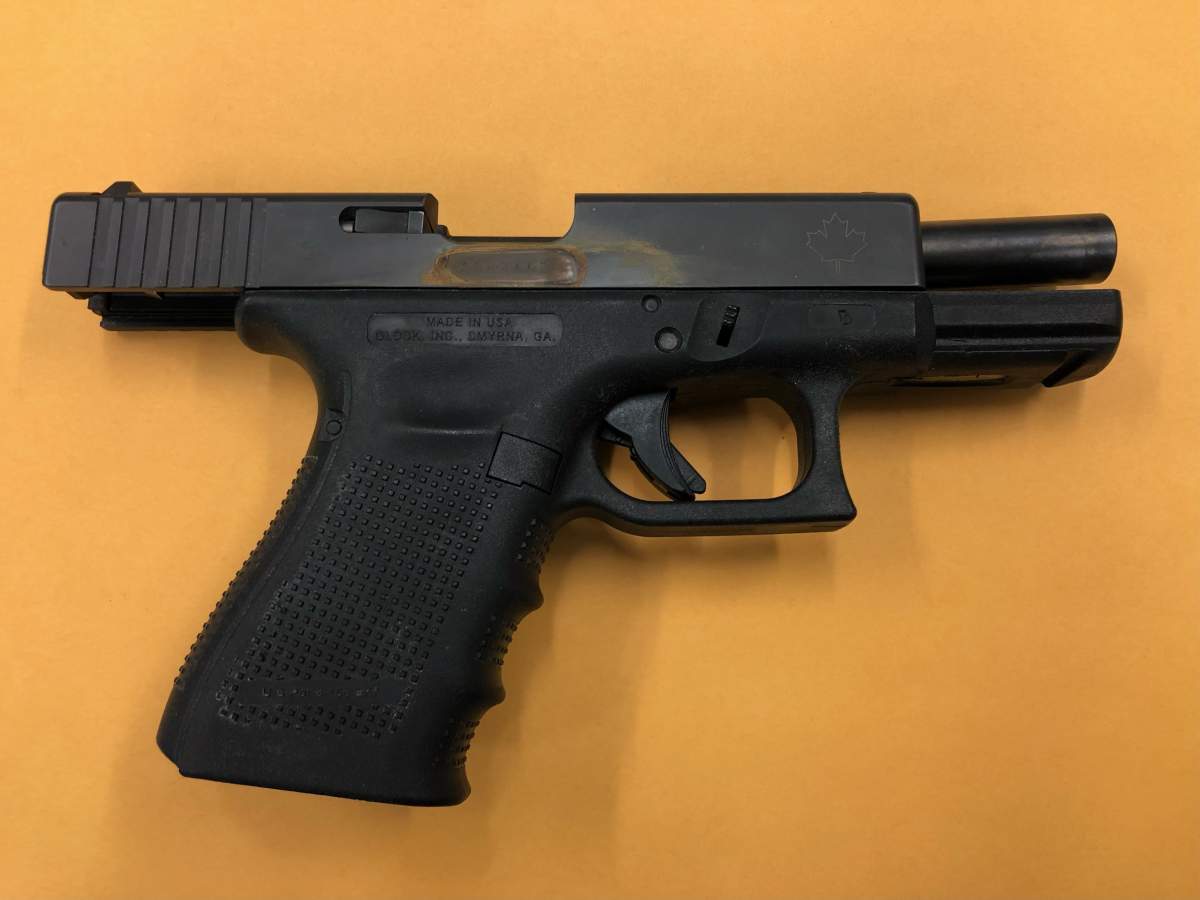 Firearms recovered by police in Edmonton and Saskatchewan in relation to an Alberta firearms trafficking investigation.