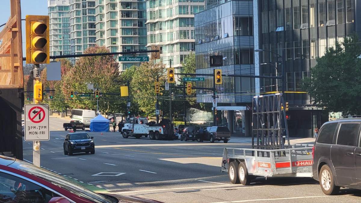 A look at the crash on Georgia and Cardero Street Tuesday afternoon.