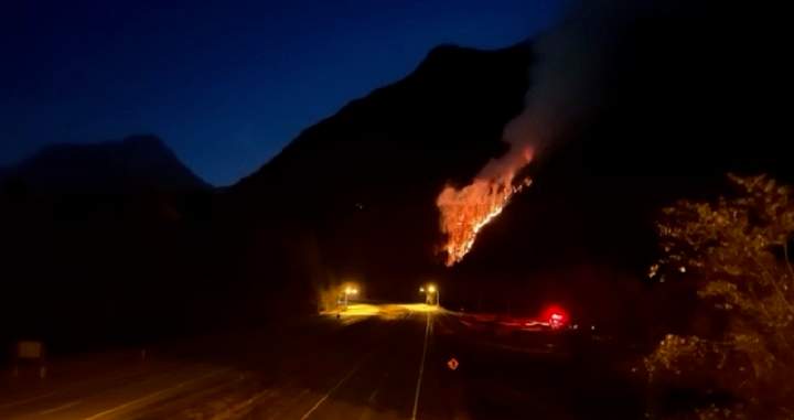 A witness captured images of the fire late Thursday night.