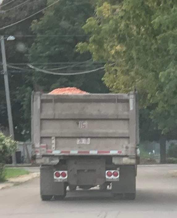 A resident says they captured an open truck carrying what appears to be seafood shells to the Coastal Shell facility, in an undated photo. It has not been confirmed whether the truck was working with the company.