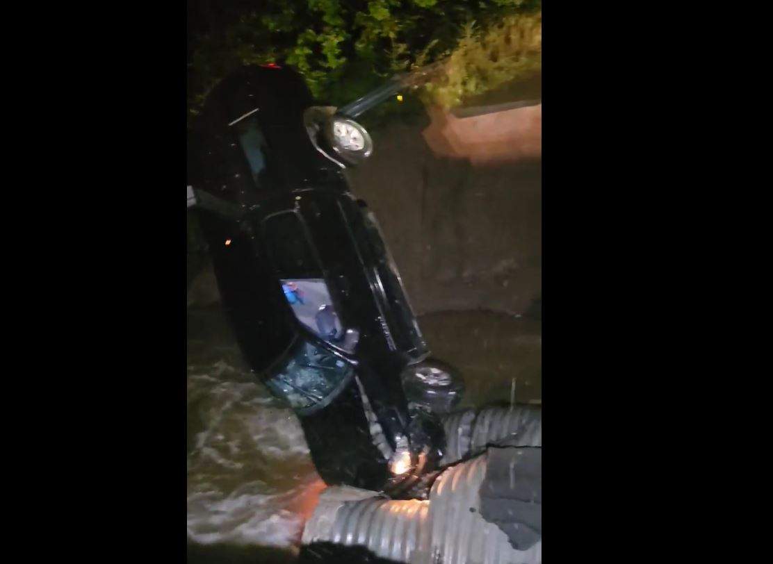 The driver of this vehicle in Cape Breton was taken to hospital by a volunteer firefighter, according to Robert Mackay, who responded to the scene.
