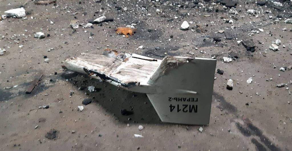 A photograph released by Ukrainian military shows the wreckage of what Kyiv has described as an Iranian Shahed drone downed near Kupiansk, Ukraine. (Ukrainian military’s Strategic Communications Directorate via AP/File)