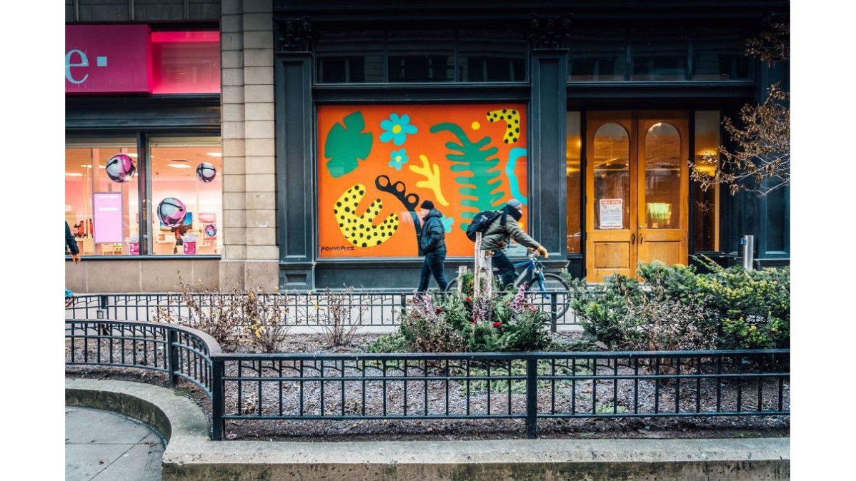 The city of Hamilton is using a federal funding program to increase foot traffic and spur on business recovery for Barton Street through temporary storefront art.
