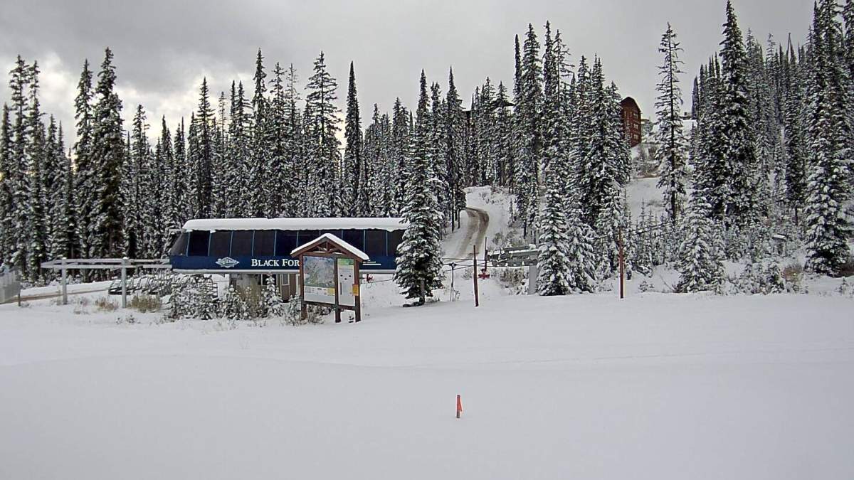 Weather conditions at Big White’s Black Forest chairlift on Wednesday afternoon.