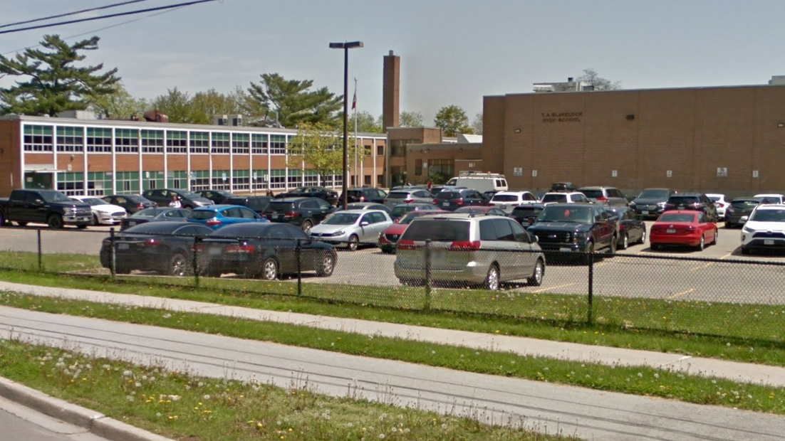 Fire crews evacuated Blakelock High School in Oakville as a precaution on Oct. 4, 2022 following reports of a noxious odour and irritant inside the learning facility.