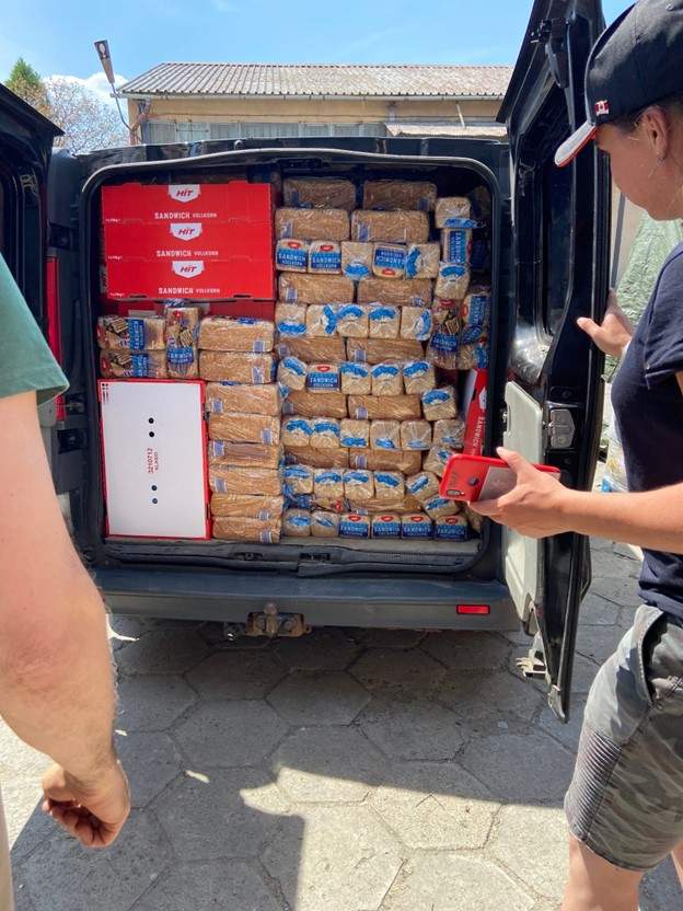 A van full of bread.