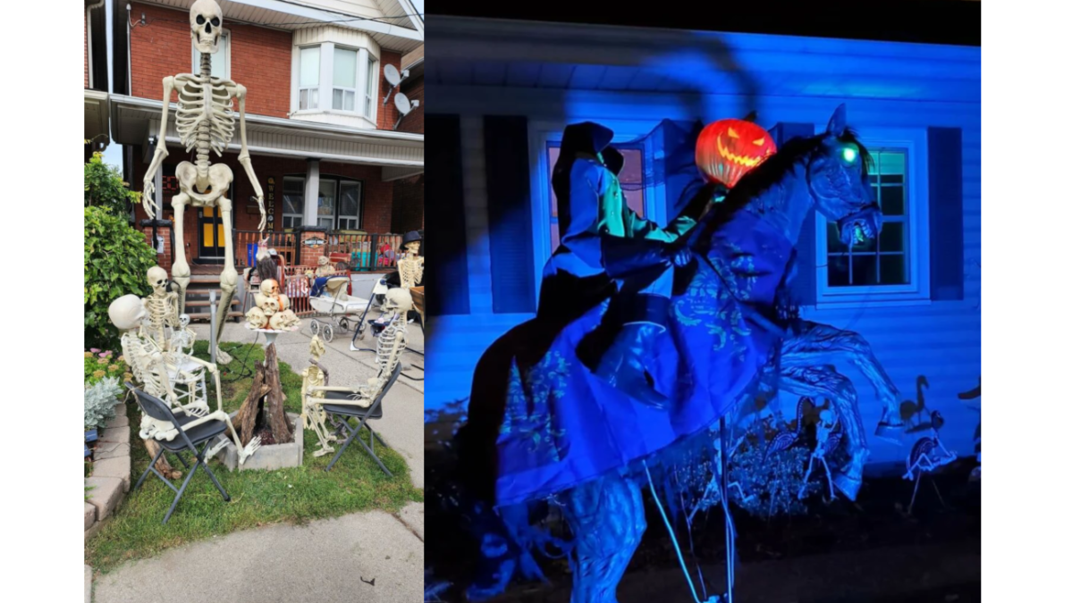 Homes on Somerset Avenue in Hamilton and Edinburgh Drive in Burlington decorated for Halloween 2022.