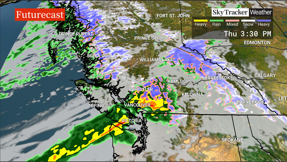 Metro Vancouver, coastal B.C. under wind, rainfall warnings as season’s 1st storm arrives - image