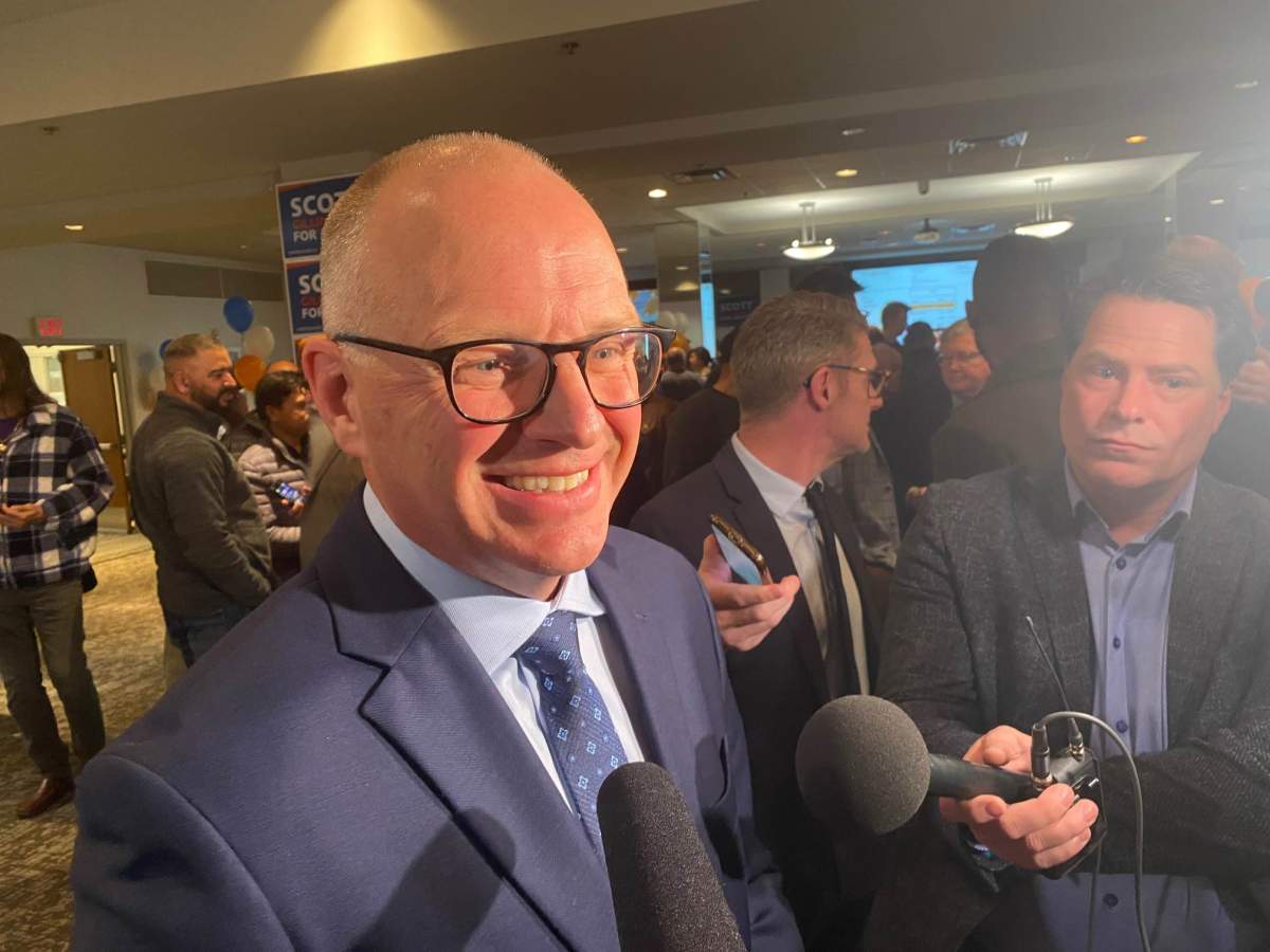 Winnipeg's mayor Scott Gillingham. The city named seven community centres that have been selected for renovation grants.