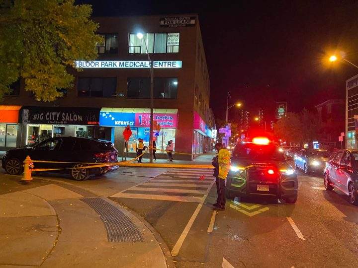 Emergency services on the scene of a collision in the Christie and Bloor streets area.
