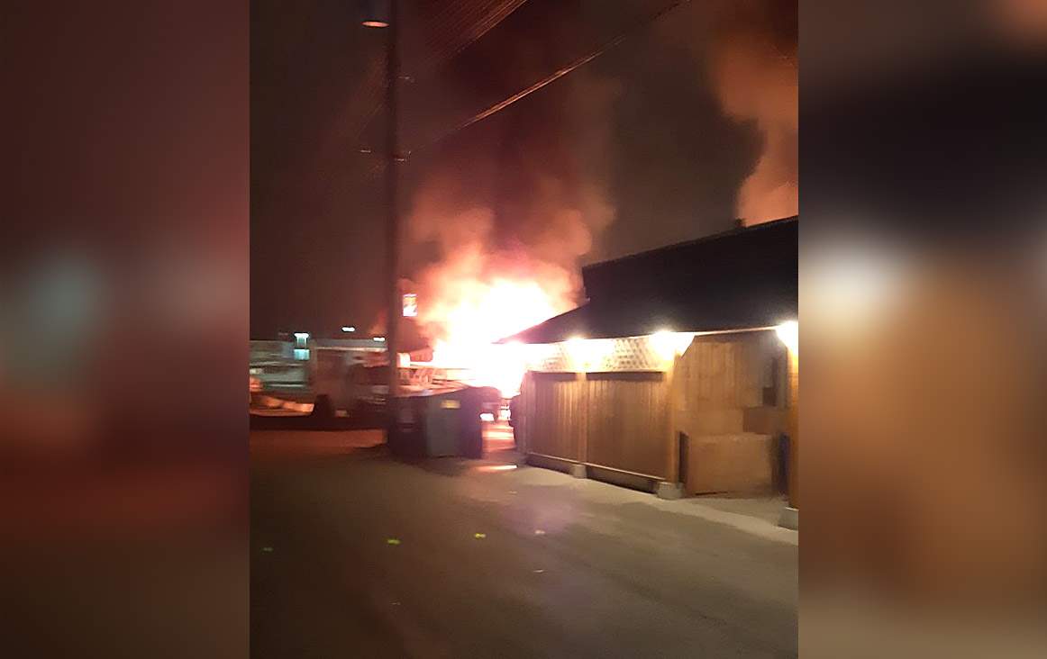 A photo of the fire given by Smithers RCMP.