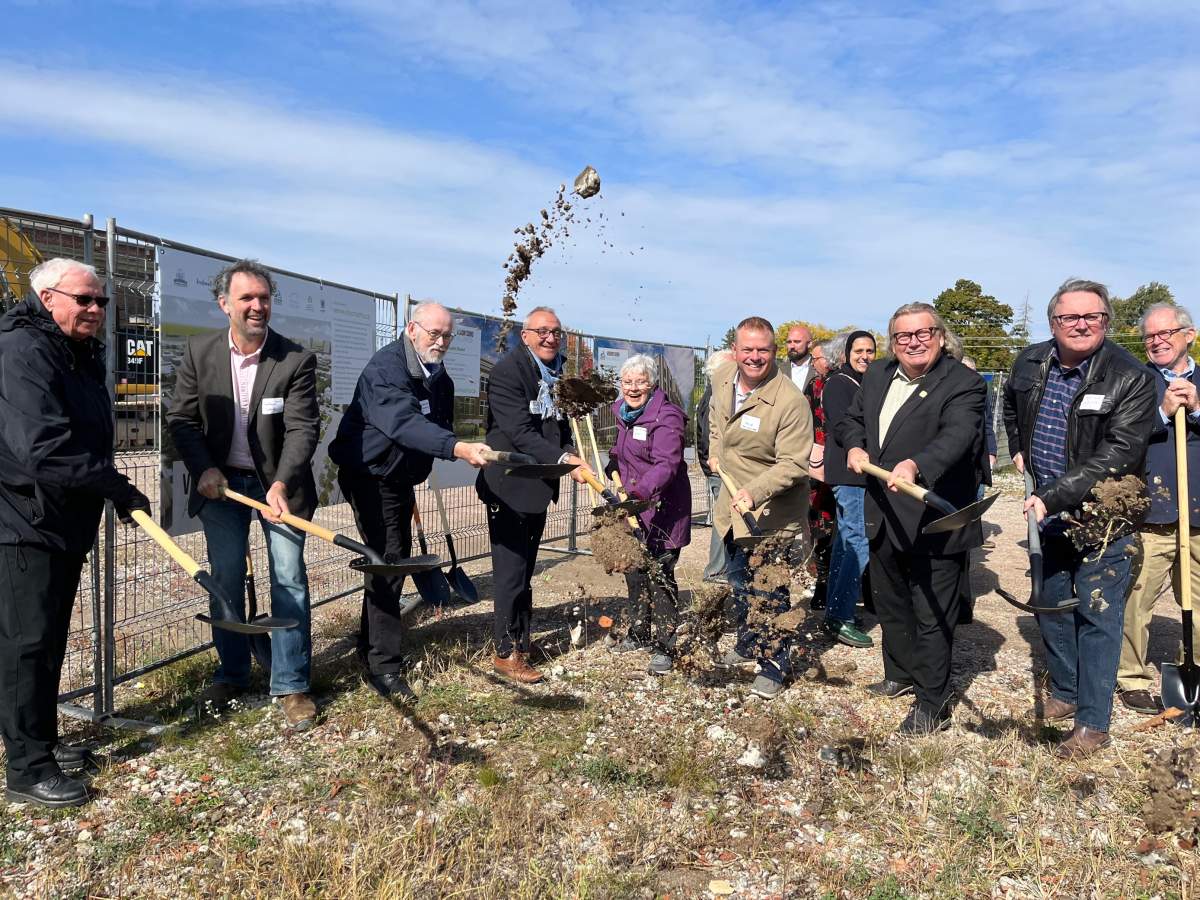 Mayor Ed Holder (second from right) is joined by representatives and partners of the Vision SoHo Alliance during Friday's groundbreaking ceremony on South Street.