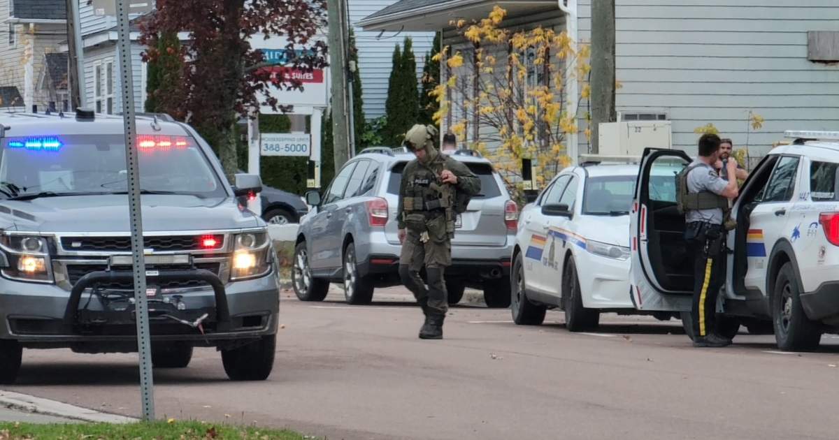 There was a heavy police presence in downtown Moncton during the shooting investigatoin.