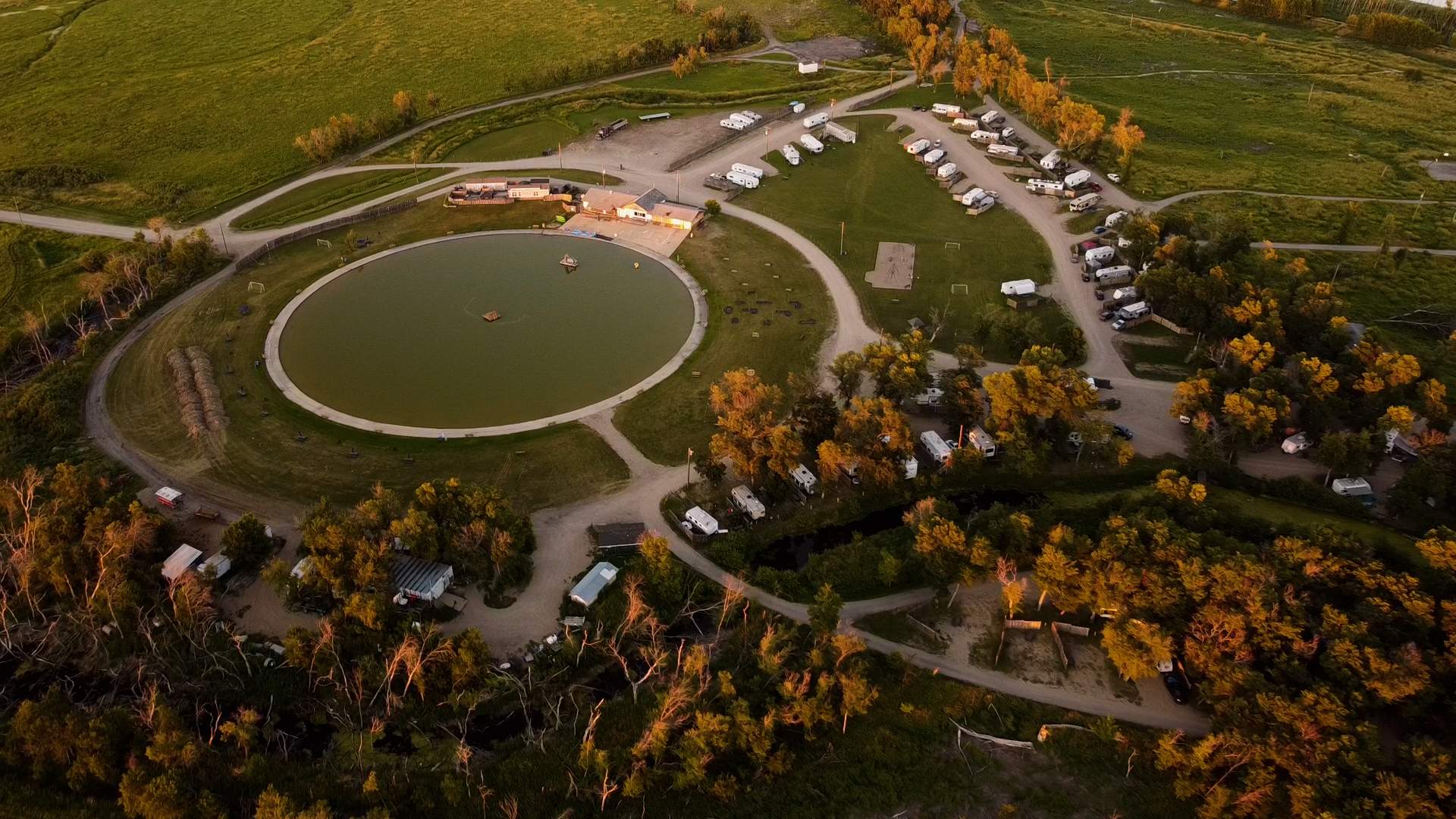 An aerial view of the Turtle Crossing campground.
