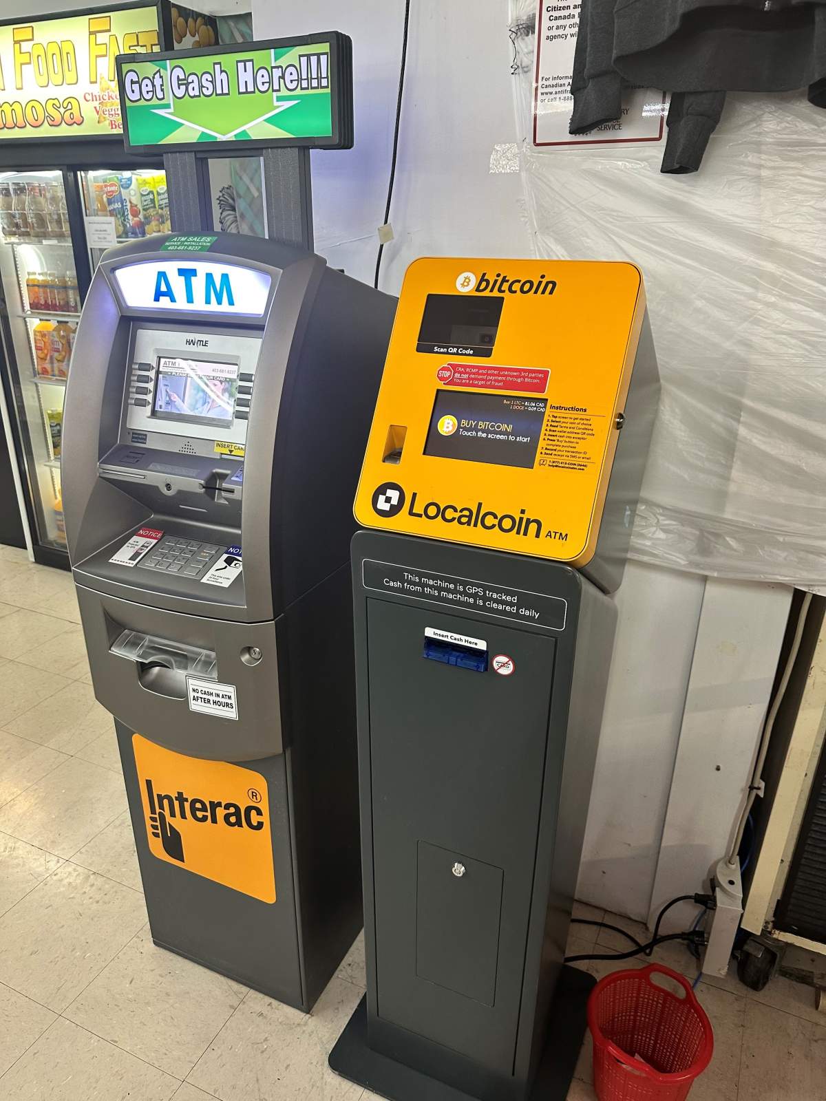 Bitcoin machine at Calgary convenience store