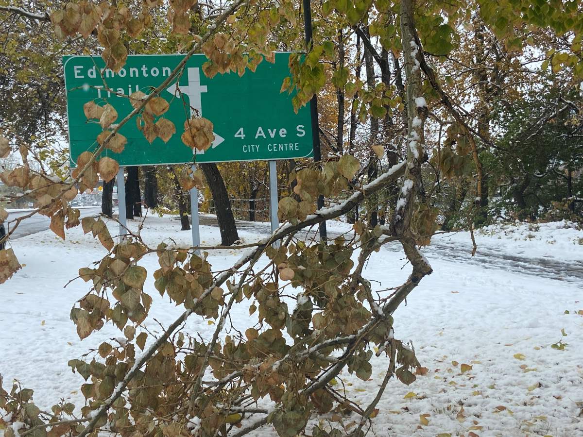 The first snow in Calgary, Oct. 22, 2022. 