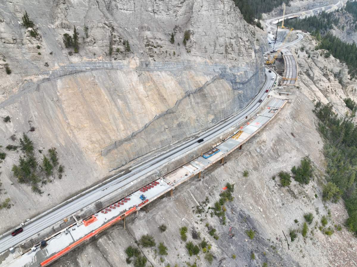 Aerial view of Lynx Viaduct, leading east to Frenchman’s Bridge and the cut near Dart Creek, on Sept. 23.