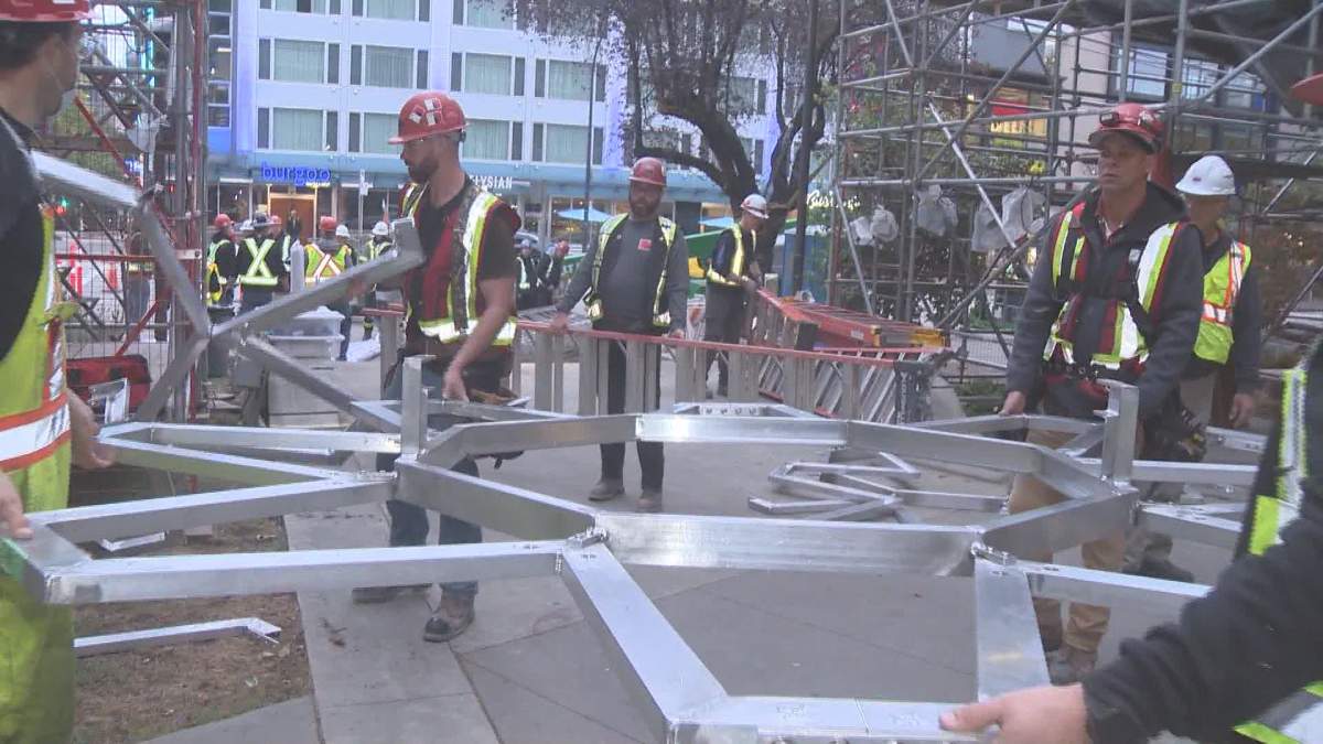 The construction of Vancouver's Lights of Hope display has begun.