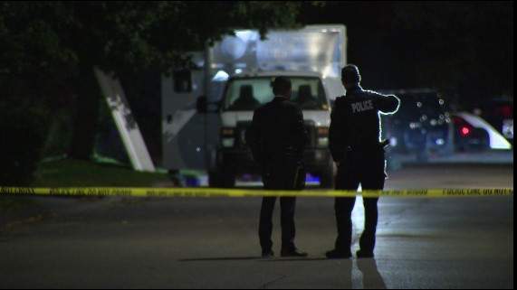 Police on scene following a fatal shooting in Innisfil, Ont. that claimed the lives of two police officers. The suspect was also pronounced dead.