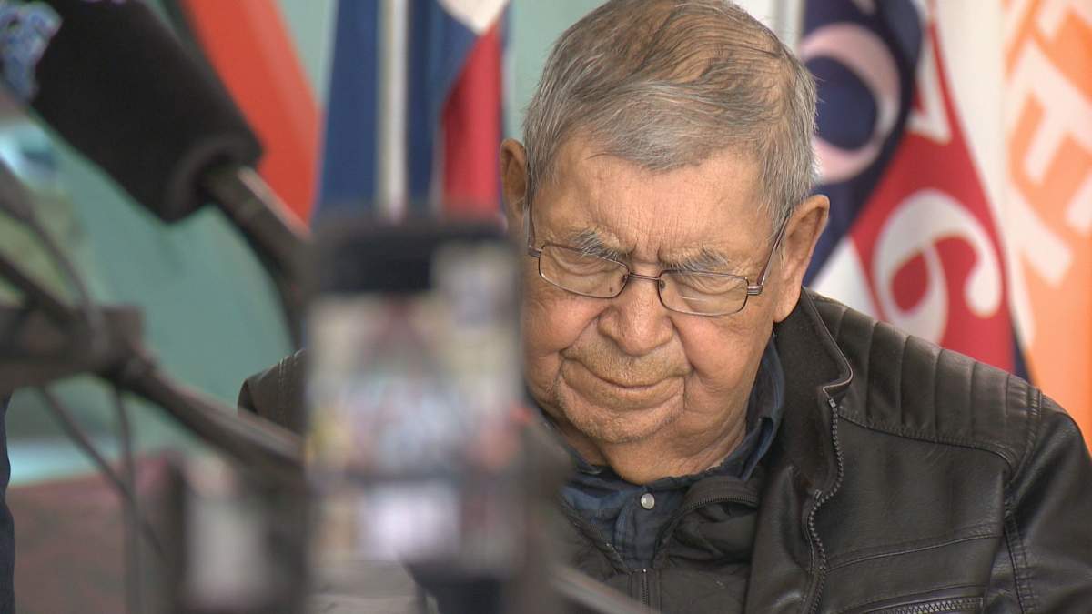 Thomas Favel at the press conference alleging racist discrimination and physical assault at the hands of Regina General Hospital.