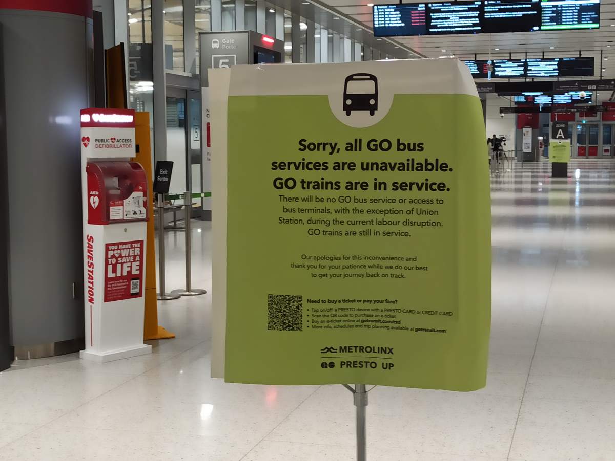 A strike by GO Transit workers has shut down regional bus service across the Greater Golden Horseshoe for a second straight day.