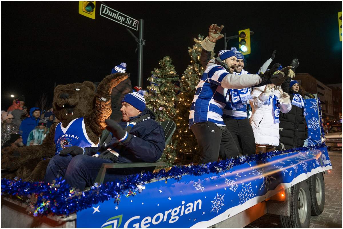 Georgian College float at the 2022 Barrie Santa Clause Parade. Saturday Nov. 19, 2022