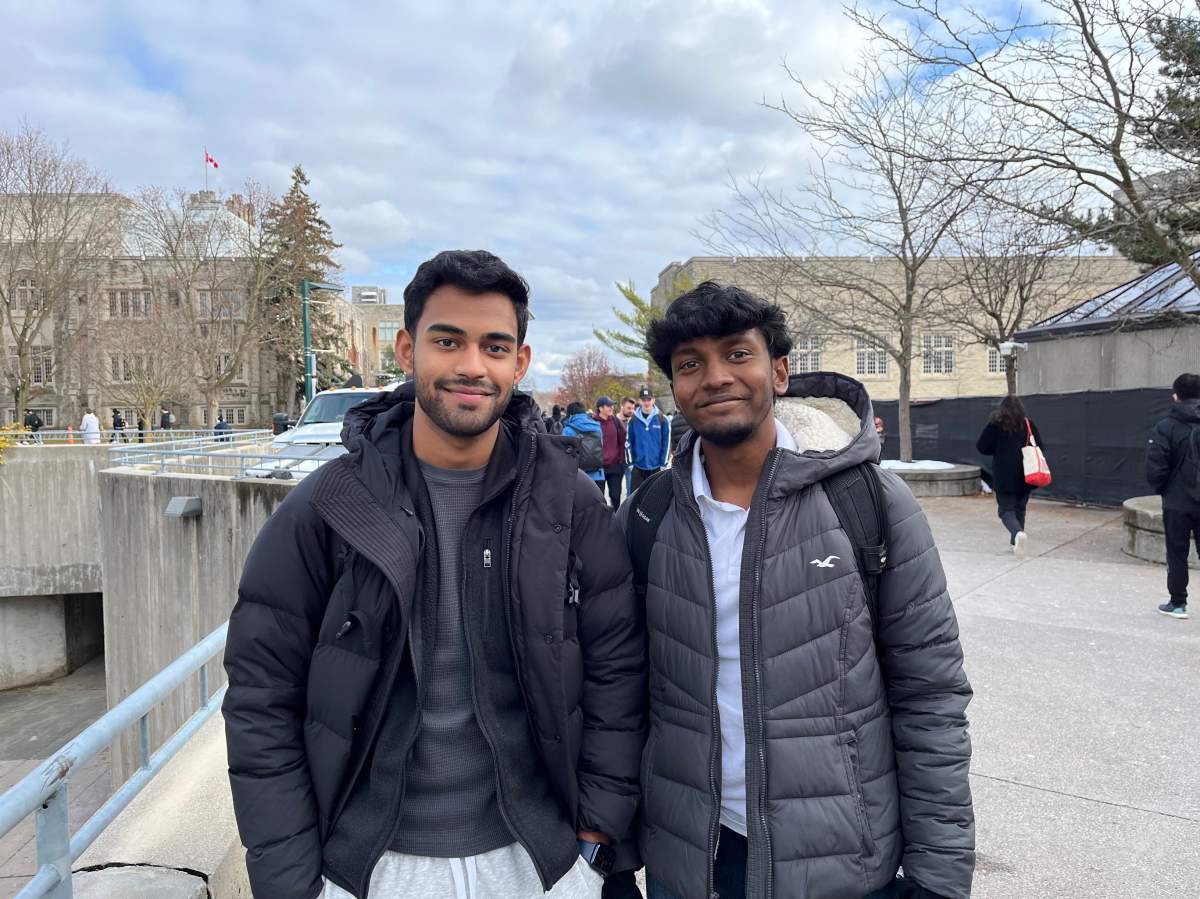First-year Western University students Krish Kodali and Kunalraj Talampally.