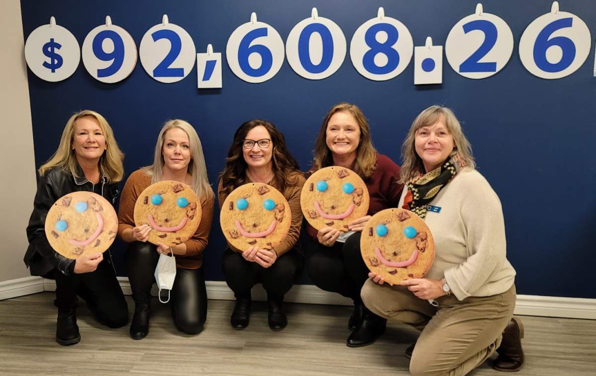 Community Care staff pictured: Catherine Pink, director of support services; Caylea Smith, community development co-ordinator in Buckhorn; Danielle Belair, executive director; Michelle Weir, community development co-ordinator in Chemung; and Lorri Rork, community development co-ordinator in Lakefield.