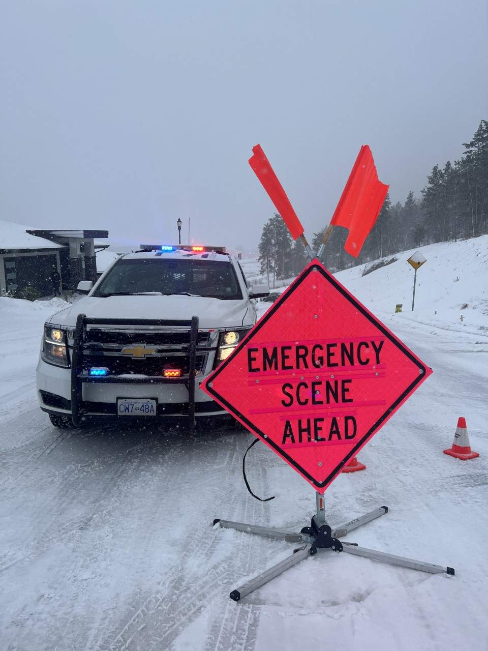 Roads in a Kelowna neighbourhood are backed up due to a seven-car crash.
