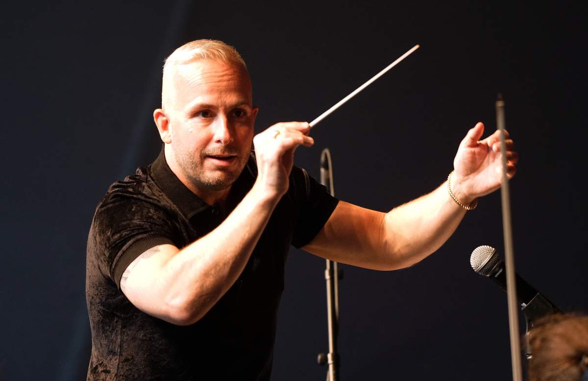 Conductor of L'Orchestre Metropolitian Yannick Nezet-Seguin gets ready for an outdoor concert in Montreal, Quebec, Tuesday, August 2, 2022. 