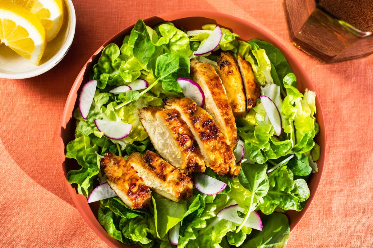 A chicken salad made with Upside's lab-grown chicken.